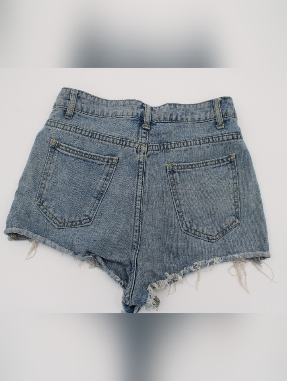 SHEIN Light Wash Distressed Jean Shorts - Size XS - Picture 2 of 6